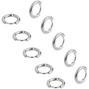 20pcs Hand Polished Hoop Earrings 12mm Stainless Steel Hoop Earrings 0.7mm Pin Stainless Steel Color Earwires Components for DIY Earrings Jewelry Making